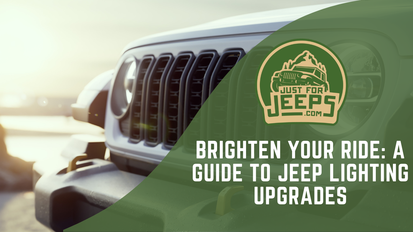 Brighten Your Ride: A Guide to Jeep Lighting Upgrades Blog Featured Image with Front of Jeep Wrangler's headlights